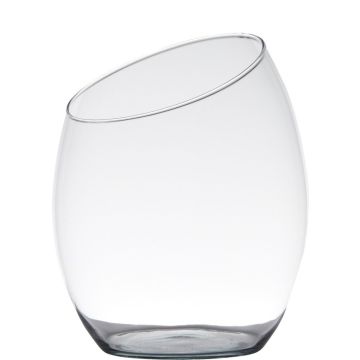 Vaso para velas de mesa KATE de vidrio, reciclado, transparente, 20cm, Ø16,5cm