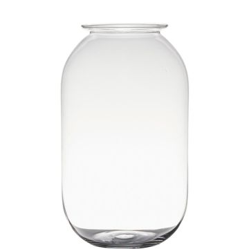 Jarrón de cristal abombado NARUMOL, transparente, 30cm, Ø19cm