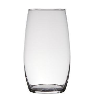 Jarrón de cristal abombado NATTIDA, transparente, 25cm, Ø14cm
