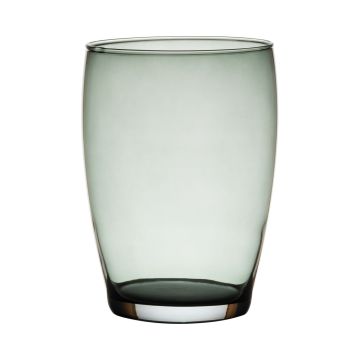 Jarrón de cristal redondo HENRY, transparente-gris, 20cm, Ø14cm