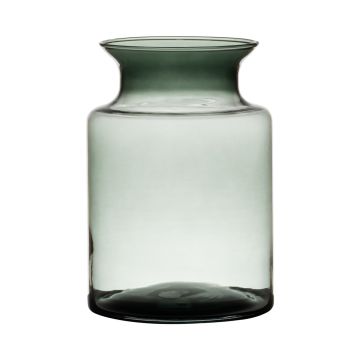 Farol de cristal HANNA EARTH, gris-transparente, 20cm, Ø14cm