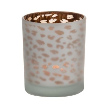 Vaso para velas SENGA, diseño de leopardo, oro mate, 8cm, Ø7cm