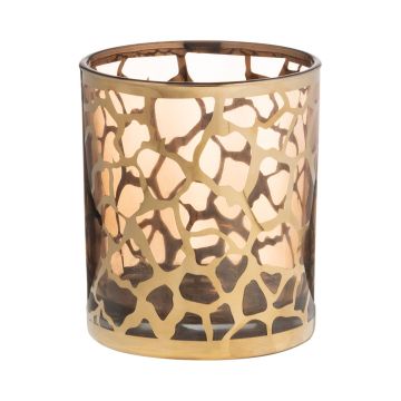 Vaso para velas SENGA, diseño de jirafa, oro, 10cm, Ø9cm