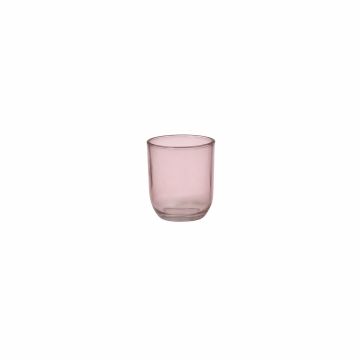 Portavelas JOFFREY de vidrio, rosa, 8cm, Ø7cm