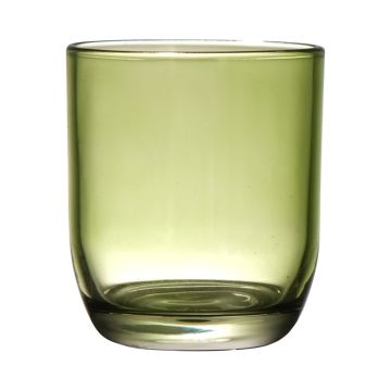Portavelas JOFFREY de vidrio, verde, 8cm, Ø7cm