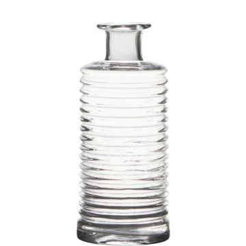 Botella de vidrio STUART con ranuras, transparente, 21,5cm, Ø9,5cm