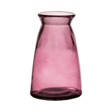 Florero TIBBY de vidrio, rosa-transparente, 14,5cm, Ø9,5cm