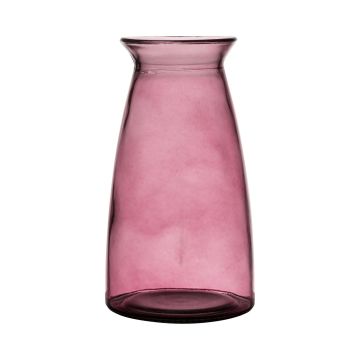 Florero TIBBY de vidrio, rosa-transparente, 23,5cm, Ø12,5cm