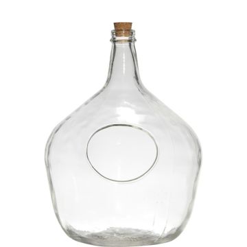 Terrario en forma de botella ILLYA con corcho, vidrio, transparente, 43cm, Ø31cm
