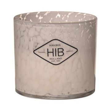 Vela de cera RENITA en vaso para velas, blanco-transparente, 12cm, Ø12cm