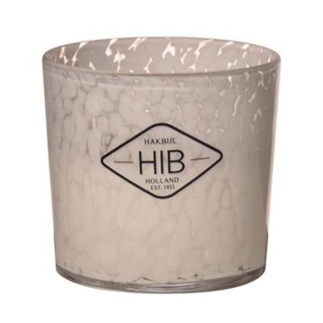 Vela de cera RENITA en vaso para velas, blanco-transparente, 11,5cm, Ø12cm