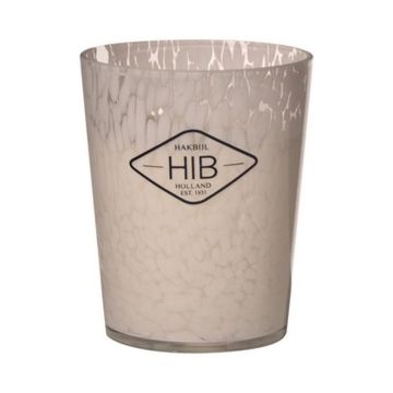 Vela de cera RENITA en vaso para velas, blanco-transparente, 16cm, Ø13cm