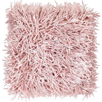 Cojín de sofá DAKIRA, rosa, flecos largos, 45x45cm
