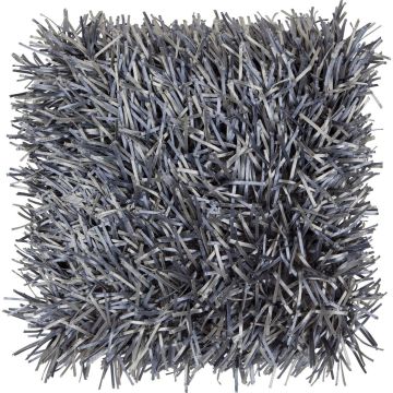 Cojín de sofá DAKIRA, gris oscuro, flecos largos, 45x45cm