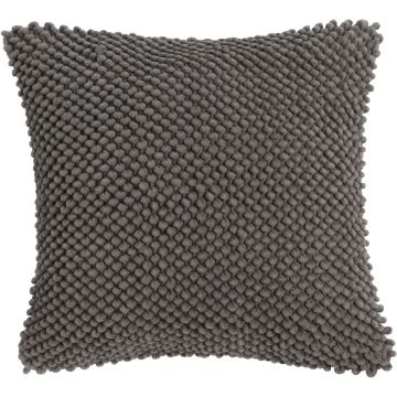Cojín BOLLY, con perlas, gris oscuro, 45x45cm