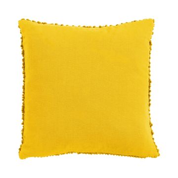 Cojín BOLLY, con perlas, amarillo oscuro, 45x45cm