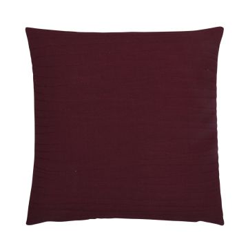 Cojín decorativo SILENA, rojo burdeos, costuras decorativas, 45x45cm