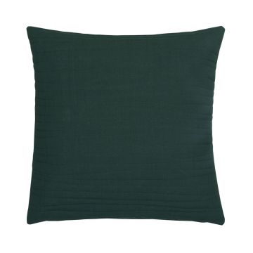 Cojín decorativo SILENA, verde bosque, costuras decorativas, 45x45cm
