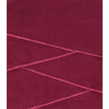 Cojín de terciopelo NOELANI, puntadas decorativas diagonales, magenta, 45x45cm