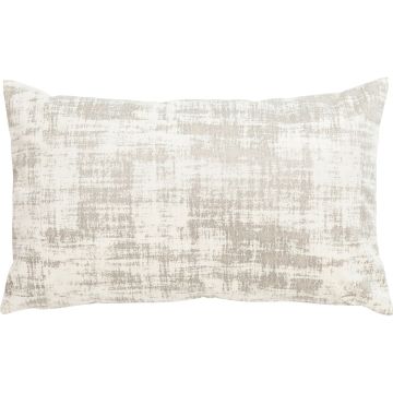 Cojín decorativo LORIKA, blanco crema, aspecto terciopelo, 50x30cm