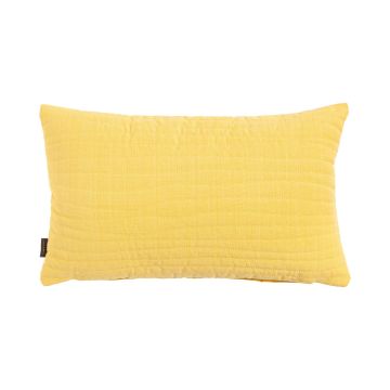 Cojín decorativo SILENA, amarillo claro, costuras decorativas, 50x30cm