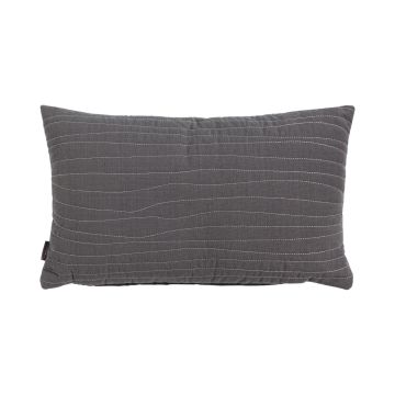 Cojín decorativo SILENA, gris oscuro, costuras decorativas, 50x30cm