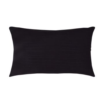 Cojín decorativo SILENA, negro, costuras decorativas, 50x30cm