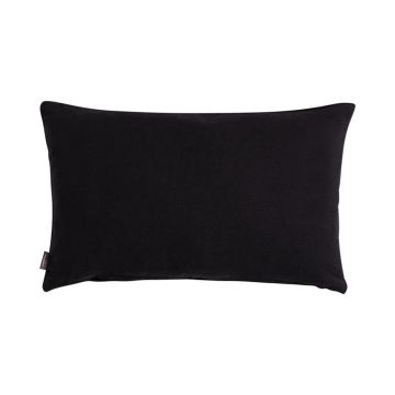 Cojín decorativo de lienzo KALUA, negro, 50x30cm