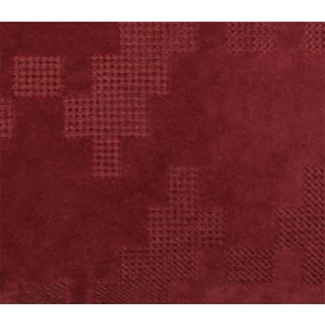 Cojín de terciopelo suave ANJALI, rojo burdeos, motivo en zigzag, 50x30cm