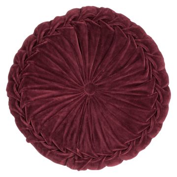 Cojín redondo BELLONA, rojo burdeos, 10x40cm