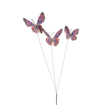 Rama decorativa con mariposas TARANEH, palo, naranja-morado, 60cm