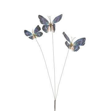 Rama decorativa con mariposas TARANEH, palo, azul-rosa, 60cm