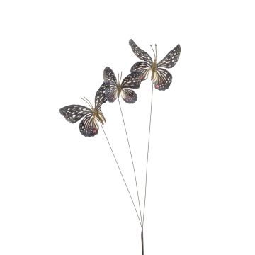 Rama decorativa con mariposas TARANEH, palo, gris-rojo, 60cm