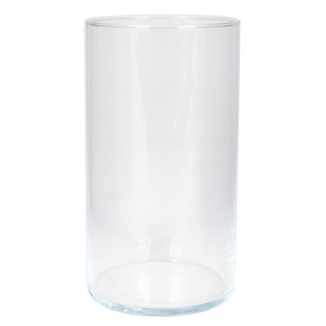 Florero cilíndrico de vidrio SANNY, transparente, 29,5cm, Ø15,8cm