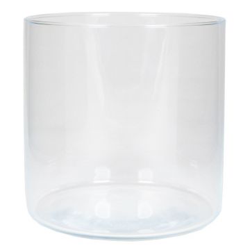 Florero cilíndrico de vidrio SANNY, transparente, 19cm, Ø19,1cm