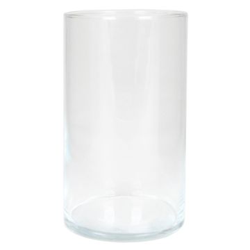 Florero de vidrio cilíndrico SANYA OCEAN, transparente, 20cm, Ø11,6cm