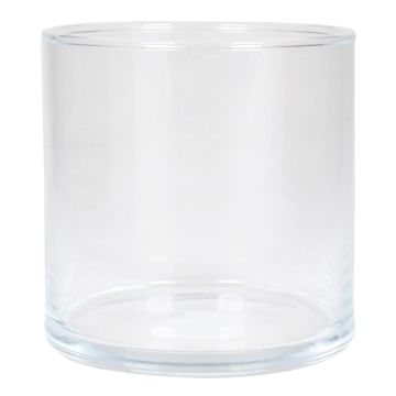 Jarrón de vidrio para velas cilíndrico SANYA OCEAN, transparente, 10cm, Ø10,1cm