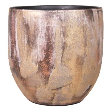 Macetero de cerámica AETIOS, color degradado, dorado-marrón, 24cm, Ø24cm