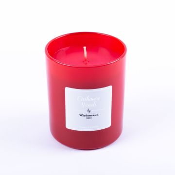 Vela perfumada MIREYA en vaso, Cashmere Woods, rojo, 9,3cm, Ø7,9cm, 35h
