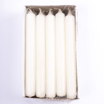 Juego de 10 velas / vela para candelabro CHARLOTTE, marfil, 18.5cm, Ø2.1cm, 6,5h - Hecho en Alemania