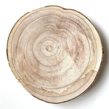 Rodaja de madera paulownia JESSALYN, natural, Ø38-40cm